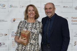 Concepción Ortega y Eugenio Luque. Homenaje al personal jubilado de la Facultad de Ciencias Económicas y Empresariales. Campus de El Ejido. Septiembre de 2022