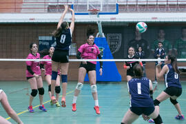 Partido femenino Universidad de Málaga - Universidad de A Coruña. Campeonato de España Universitario de Voleibol. Complejo Polideportivo Universitario. Abril de 2018