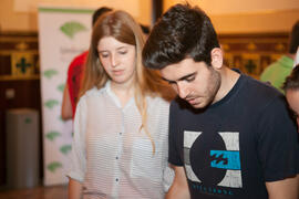 Entrega de acreditaciones. Olimpiada Española de Economía, Fase Nacional. Sala Unicaja de Conciertos María Cristina. Málaga. Junio de 2015
