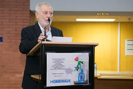 Intervención de José Infante. Homenaje a Pablo García Baena y Antonio Garrido. Biblioteca General. Octubre de 2018