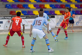 Partido Tailandia contra España. 14º Campeonato del Mundo Universitario de Fútbol Sala 2014 (FUTSAL). Antequera. Julio de 2014