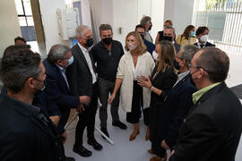 Visita de autoridades a la exposición itinerante sobre el plan "Vive tu ciudad". Escuela Técnica Superior de Arquitectura de la Universidad de Málaga. Octubre de 2021