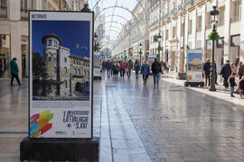 Exposición "La Universidad de Málaga del Siglo XXI". Calle Larios. Enero de 2017