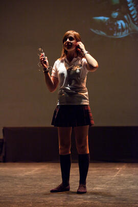 Sara Garrido. Ensayos para la Gala Inaugural de la XXIV edición de Fancine de la Universidad de Málaga. Teatro Cervantes. Noviembre de 2014