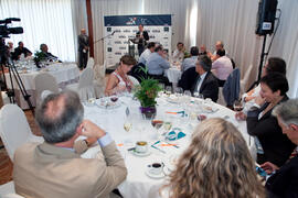 Nombramiento de Rafael Rodríguez como Miembro de Honor de la Asociación de Antiguos Alumnos de la Universidad de Málaga. Hotel AC Málaga Palacio. Octubre de 2014