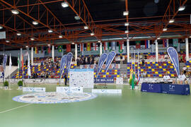 Asistentes al acto de clausura y entrega de medallas. 14º Campeonato del Mundo Universitario de Fútbol Sala 2014 (FUTSAL). Antequera. Julio de 2014
