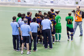 Saludo final. Partido Brasil contra España. 14º Campeonato del Mundo Universitario de Fútbol Sala 2014 (FUTSAL). Antequera. Julio de 2014