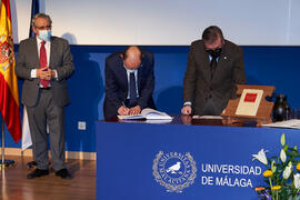Toma de posesión de Joaquín  Ortega Casanova como nuevo catedrático del Área de Mecánica de Fluidos de la Universidad de Málaga. Paraninfo. Diciembre de 2021