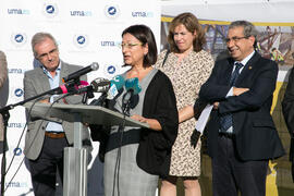 Intervención de Rosa Esteve. Colocación de la primera piedra de la nueva Facultad de Psicología. Campus de Teatinos. Noviembre de 2017