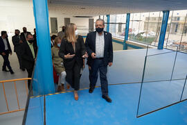 Marifrán Carazo y José Ángel Narváez visitan la exposición itinerante sobre el plan "Vive tu ciudad". Escuela Técnica Superior de Arquitectura de la Universidad de Málaga. Octubre de 2021