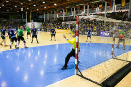 Partido Universidad de Málaga - Universidad de Rzeszow. Categoría masculina. Campeonato Europeo Universitario de Balonmano. Antequera. Julio de 2017