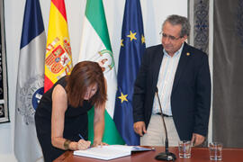 Toma de posesión de María del Carmen González Román como nueva profesora titular de Historia del Arte de la Universidad de Málaga. Edificio del Rectorado.  Julio de 2016