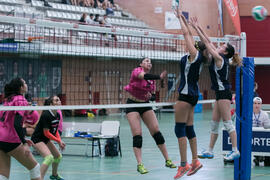 Partido femenino Universidad de Málaga - Universidad de A Coruña. Campeonato de España Universitario de Voleibol. Complejo Polideportivo Universitario. Abril de 2018
