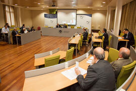 Presentación del XVIII Centenario de la Universidad de Salamanca. X Pleno del Consejo Universitario Iberoamericano (CUIB). Rectorado. Marzo de 2012