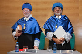 José Ramón Ramos y Antonio Luque en su investidura como Doctor "Honoris Causa" por la Facultad de Ciencias de la Universidad de Málaga. Edificio del Rectorado. Octubre de 2016