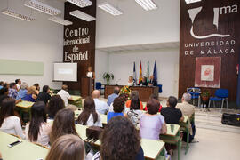 Katia Westerdahl en la graduación de alumnos del CIE-UMA el Día del Español. Centro Internacional de Español de la Universidad de Málaga. Junio de 2016