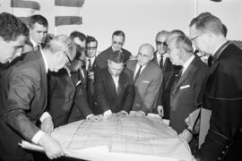 Primera piedra de la Facultad de Ciencias Políticas, Económicas y Comerciales, en el Ejido.  Abril de 1965. Málaga (España). Reportaje