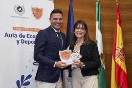 Entrega del Premio del Aula de Economía y Deporte de la Universidad de Málaga a Joaquín Sánchez. Edificio del Rectorado. Febrero de 2024