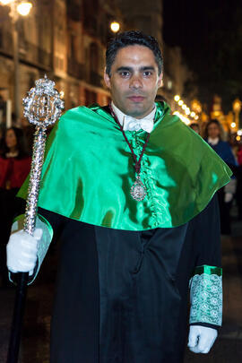 Antonio Manuel Ciruela en la Estación de Penitencia de la Hermandad de los Estudiantes. Málaga. Marzo de 2015