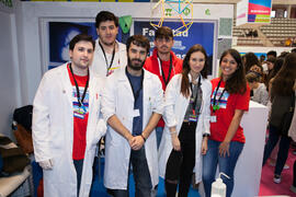 Estand de la Facultad de Ciencias. Jornadas de Puertas Abiertas de la Universidad de Málaga. Complejo Polideportivo Universitario. Abril de 2016