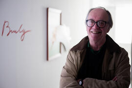 Aurelio Díaz Trillo, Buly, en su exposición "Inventario". Centro de Arte Contemporáneo Francisco Hernández, Vélez-Málaga. Febrero de 2019