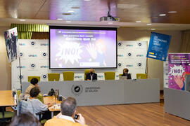Inauguración del Día Internacional Contra la Violencia Machista. Edificio del Rectorado de la Universidad de Málaga. Noviembre de 2020