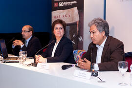Antonio García Lizana, Teresa Dabán y Juan Antonio García Galindo. Ateneo de Málaga. Abril 2015