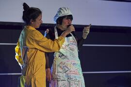 Alessandra García y Tecla Lumbreras presentan la gala de de inauguración de la 33ª edición de Fancine de la Universidad de Málaga. Cine Albéniz. Noviembre de 2023