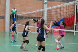 Partido femenino Universidad de Málaga - Universidad de A Coruña. Campeonato de España Universitario de Voleibol. Complejo Polideportivo Universitario. Abril de 2018