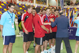 Medalla de bronce para Bielorrusia. Acto de clausura y entrega de medallas. 14º Campeonato del Mundo Universitario de Fútbol Sala 2014 (FUTSAL). Antequera. Julio de 2014