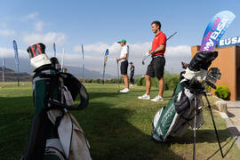 Jugadores en el campo. Campeonato Europeo de Golf Universitario en Antequera Golf. Antequera. Junio de 2019