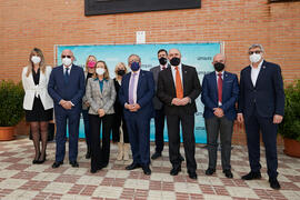 Foto de grupo. Visita de la Ministra de Economía Nadia Calviño a la Universidad de Málaga. Facultad de Ciencias Económicas y Empresariales. Enero de 2022