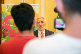 Entrevista a Martín Razquín Lizarraga en photocall. Curso "La nueva contratación pública". Cursos de Verano de la Universidad de Málaga. Málaga. Julio de 2018