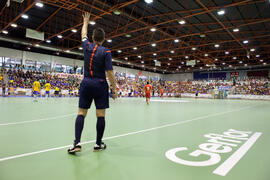 Partido Rusia contra Brasil. 14º Campeonato del Mundo Universitario de Fútbol Sala 2014 (FUTSAL). Antequera. Julio de 2014
