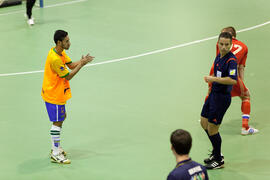 Partido Rusia contra Brasil. 14º Campeonato del Mundo Universitario de Fútbol Sala 2014 (FUTSAL). Antequera. Julio de 2014