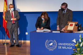 Toma de posesión de Maria de las Olas Palma García como nueva profesora titular del Área de Trabajo Social y Servicios Sociales de la Universidad de Málaga. Paraninfo. Diciembre de 2021