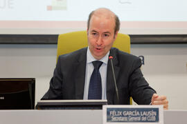 Félix García Lausín. Propuesta de conclusiones en el X Pleno del Consejo Universitario Iberoamericano (CUIB). Rectorado. Marzo de 2012