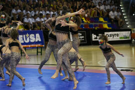 Actuación de "Baruca Acrobática". Ceremonia de inauguración del Campeonato Europeo Universitario de Balonmano. Antequera. Julio de 2017