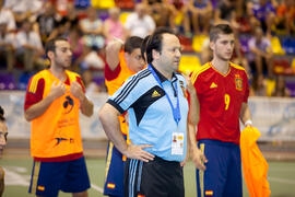 Fede Vidal. Partido España contra Eslovaquia. 14º Campeonato del Mundo Universitario de Fútbol Sala 2014 (FUTSAL). Antequera. Julio de 2014