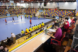 Partido Rumanía - España. Categoría masculina. Campeonato del Mundo Universitario de Balonmano. Antequera. Julio de 2016