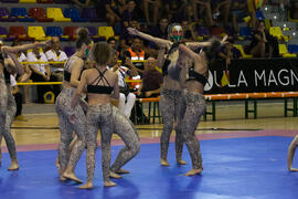 Actuación de "Baruca Acrobática". Ceremonia de inauguración del Campeonato Europeo Universitario de Balonmano. Antequera. Julio de 2017