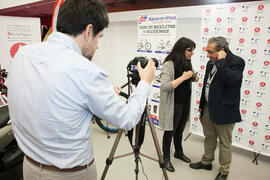 José Ángel Narváez en el estand de Navarro Hnos. y Aula Magna. Jornadas de Puertas Abiertas de la Universidad de Málaga. Complejo Polideportivo Universitario. Abril de 2016