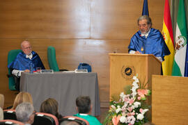 José Ramón Ramos en la investidura como Doctor "Honoris Causa" de Antonio Luque por la Facultad de Ciencias de la Universidad de Málaga. Edificio del Rectorado. Octubre de 2016