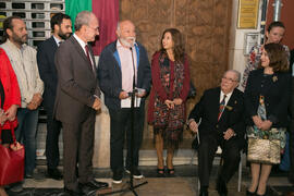 Intervención de Eduardo Martín Toval en la inauguración de la placa conmemorativa de la Casa Natal de Eugenio Chicano. Málaga. Octubre de 2017
