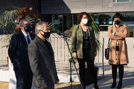 Intervención de José Luis Martín García en la inauguración de su escultura en la Facultad de Estudios y Sociales y del Trabajo de la Universidad de Málaga. Campus de Teatinos. Marzo de 2021