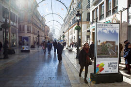 Exposición "La Universidad de Málaga del Siglo XXI". Calle Larios. Enero de 2017