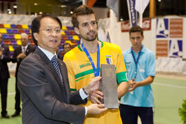 Medalla de plata para Brasil. Acto de clausura y entrega de medallas. 14º Campeonato del Mundo Universitario de Fútbol Sala 2014 (FUTSAL). Antequera. Julio de 2014