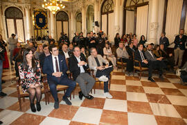 Asistentes a la entrega de los II Premios de Investigación de la Cátedra de Estudios Cofrades. Ayuntamiento de Málaga. Marzo de 2018