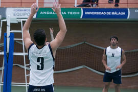 Partido masculino Universidad de Málaga - Universidad de Vigo. Campeonato de España Universitario de Voleibol. Complejo Polideportivo Universitario. Abril de 2018