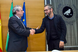 Toma de Posesión de Jesús Morales Rodríguez como nuevo profesor titular del Departamento de Ingeniería de Sistemas y Automática de la Universidad de Málaga. Edificio del Rectorado. Febrero de 2018